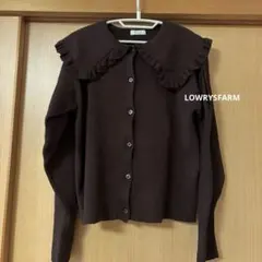 LOWRYSFARM ニットカーディガン ダークブラウン
