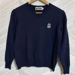 【美品】A Bathing Ape セーター ネイビー エイプ APE サイズM