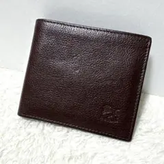 極美品 イルビゾンテ 二つ折り財布 ダークブラウン コンパクト オールレザー