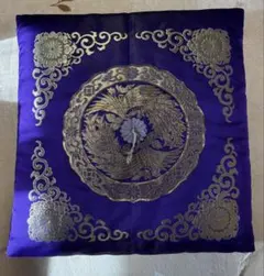 金襴刺繍 仏壇座布団 菊唐草模様 紫色 法事 法要 和室 お盆 座布団