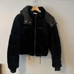 EVRIS ショート丈ベロアダウンジャケット