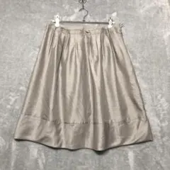 COMME CA ISM♡膝丈 フレアスカート 光沢 裏地あり L