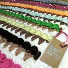 【ハンドメイド】アイスクリーム 大判ブランケット マルチカバー 手編み かぎ針