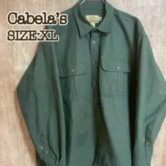 Cabela’sカベラス シャモアクロス 長袖シャツ グリーン XL 厚手