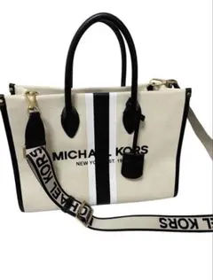 MICHAEL KORS アイボリー/ブラック ハンドバッグ