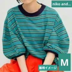 ニコアンド　ノームコア　コットン天竺3DスリーブプルオーバーTシャツ　M