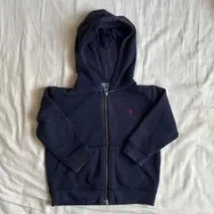 ポロロゴ刺繍 ネイビー フルジップパーカー