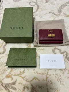 新品GUCCI レッド レザー キーケース