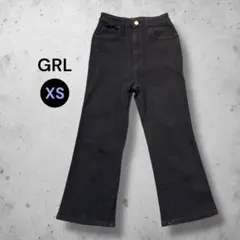 GRL 美脚 ストレッチ フレアパンツ ブラック スタイルアップ 小さい XS