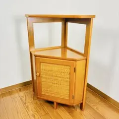 昭和レトロ✨良品✨カリモク家具 電話台 ラタン キャビネット カリモク