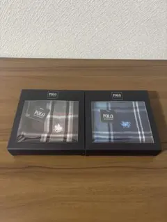 【新品未使用】Polo チェック柄ハンカチセット 2色