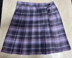 【なんちゃって制服】紫色　チェック柄スカート&リボンセット