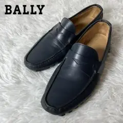美品 BALLY バリー レザー ローファー ネイビー スイス製 約26cm