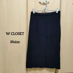 W CLOSET ブラック リブ編みスカート Mサイズのサムネイル