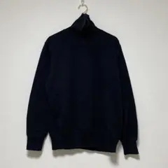 【ジーユー】ネイビー タートルネック スウェット 長袖 メンズ レディース M