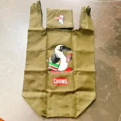 CHUMS エコバッグ オリーブ ペンギンデザイン