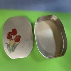 レトロ チューリップ柄 アルミ弁当箱　昭和レトロ
