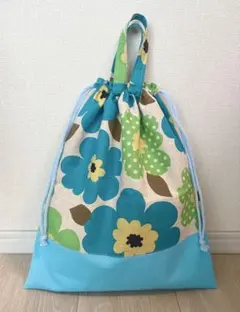 ハンドメイド　体操着入れ　着替え袋　巾着袋　花柄　欧風