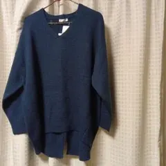 レディース.ネイビー . ニットセーター