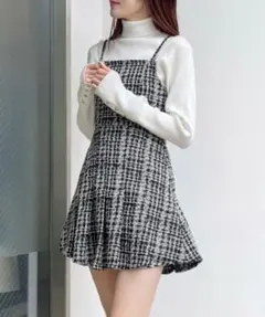 oneway ツイードミニキャミワンピ　FREEサイズ