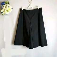 黒　事務服キュロット　3L　プリーツキュロット　左ファスナー　春夏向け　タグ付品