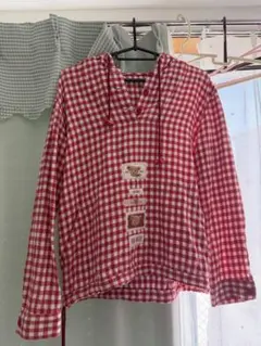 PINK HOUSE 赤と白のギンガムチェック パーカー