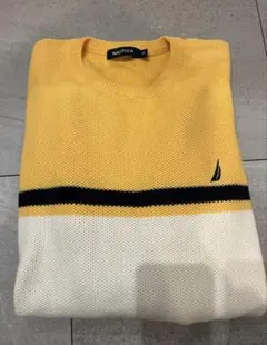 【古着】NAUTICA ノーティカ　ノーチカ　 ニット　 M 黄色　イエロー