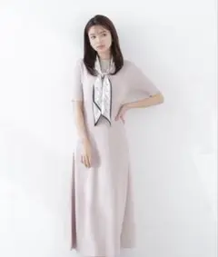 PROPORTION BODY DRESSING スカーフ付きニットワンピース