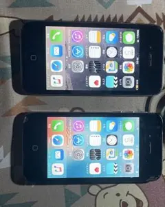 iPhone 4S 2台(16GBと32GB)ブラック ひび割れあり