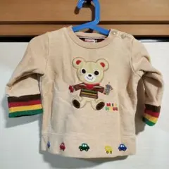 ミキハウス クマ刺繍 トレーナー 80