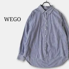 美品✨ウィゴーWEGOオーバーサイズシャツ　ストライプ　長袖　羽織り　綿コットンのサムネイル