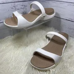 【廃盤品】CROCS クロックス　サイプラス　24㎝　w8 ホワイト 極美品✨廃盤希少crocs サイプラス ヒールサンダル W8 24cm ホワイト