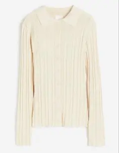 H&M 襟付きリブニットトップスのサムネイル