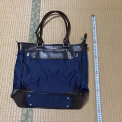 ネイビー ビジネスバッグ 合成皮革 - メルカリ