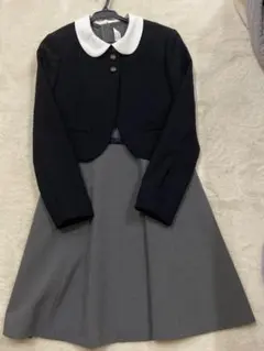 ネイビーとグレーのフォーマルドレス　150