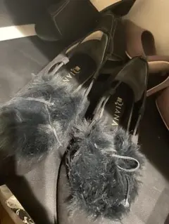 DIANAファースエードパンプス24美品ダイアナ