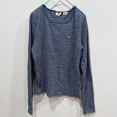 Levi's 【L】長袖カットソー ボーダー カジュアル ネイビーのサムネイル
