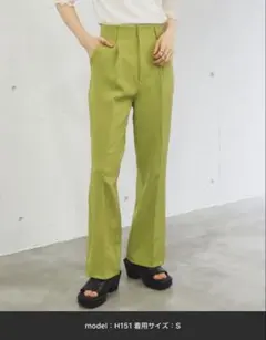 センタープレスセミフレアスラックス