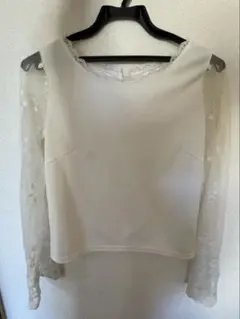 dazzlin レース袖 ホワイト 長袖