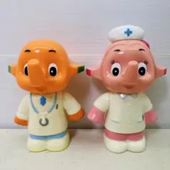 サトちゃん＆サトコちゃん人形(ドクター＆ナース) 佐藤製薬 ドクターサトちゃん&ナースサトコちゃん コインバンク