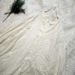 LOWRYSFARM フリーサイズ レディース長袖シャツワンピース白Aライン美品