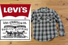 Levi's チェック柄ウエスタンシャツ黒灰赤 XL美品