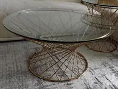 Francfrancマーリアコーヒーテーブルクリア×ゴールド∅800のサムネイル