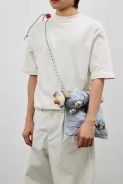 ストライプ柄ぬいぐるみショルダーバッグ ねいぐるみ 犬