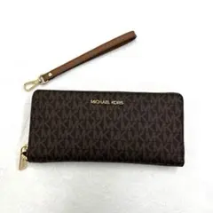 【T】極美品✨土日限定MICHAEL KORS MKロゴ長財布 ブラウン　未使用