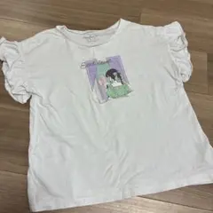 150cm anyFAM ガールズプリントTシャツ フリル袖 ホワイトのサムネイル