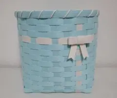 エコクラフト　水色リボン付きごみ箱