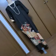 着物リメイク　黒留袖からロングワンピースのサムネイル