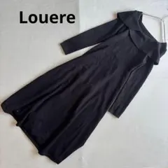 【ルエレ】ロングニットワンピース　黒　ブラック　美シルエット　大人綺麗め（M）