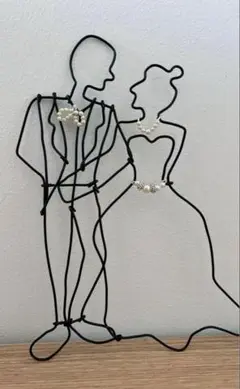 ワイヤークラフト　新郎新婦　結婚式　ウェルカムスペース